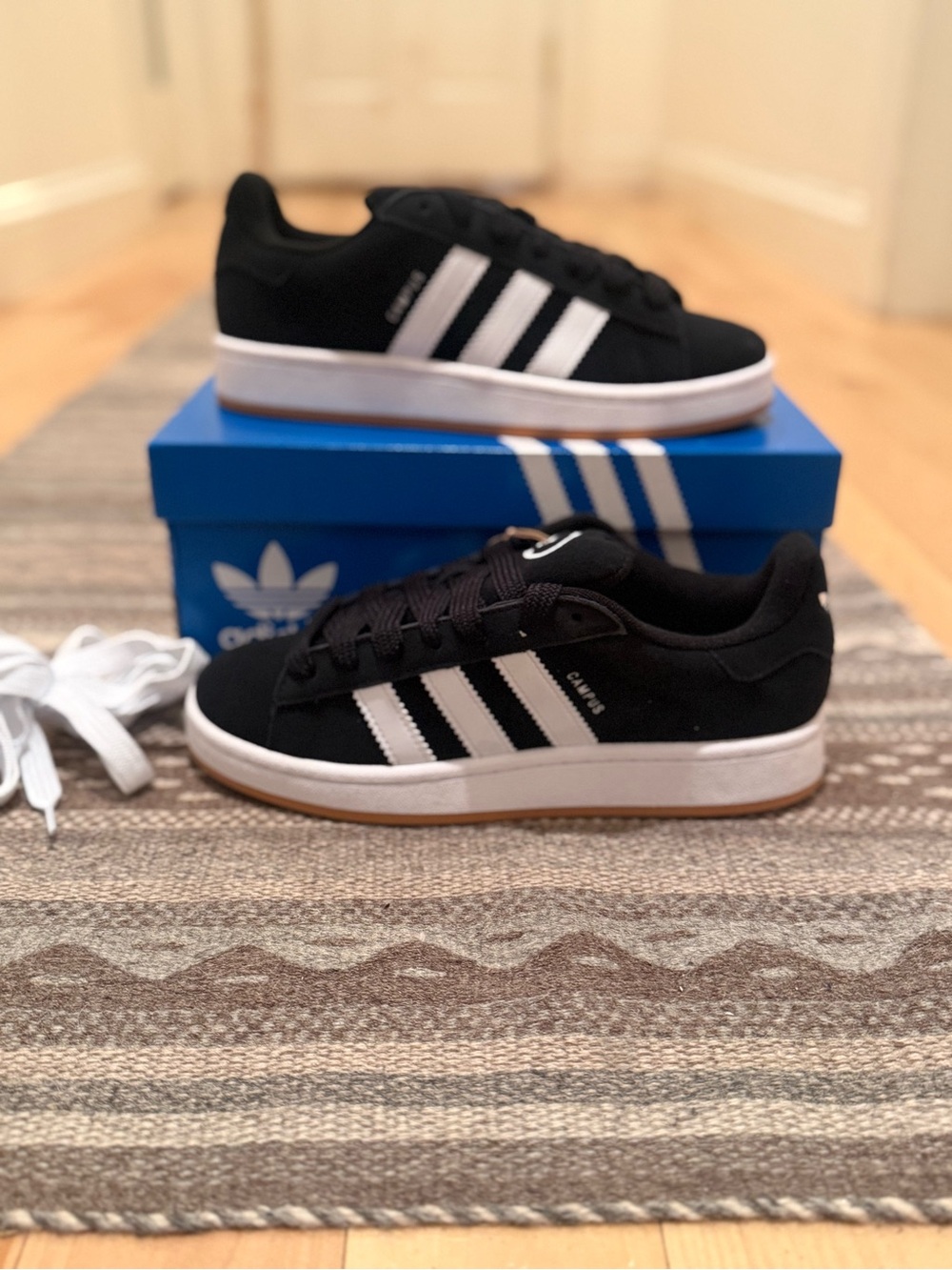 Adidas Campus 00s J Black White Gum Sole Sneakers NWT Size 6.5Y Womens 8